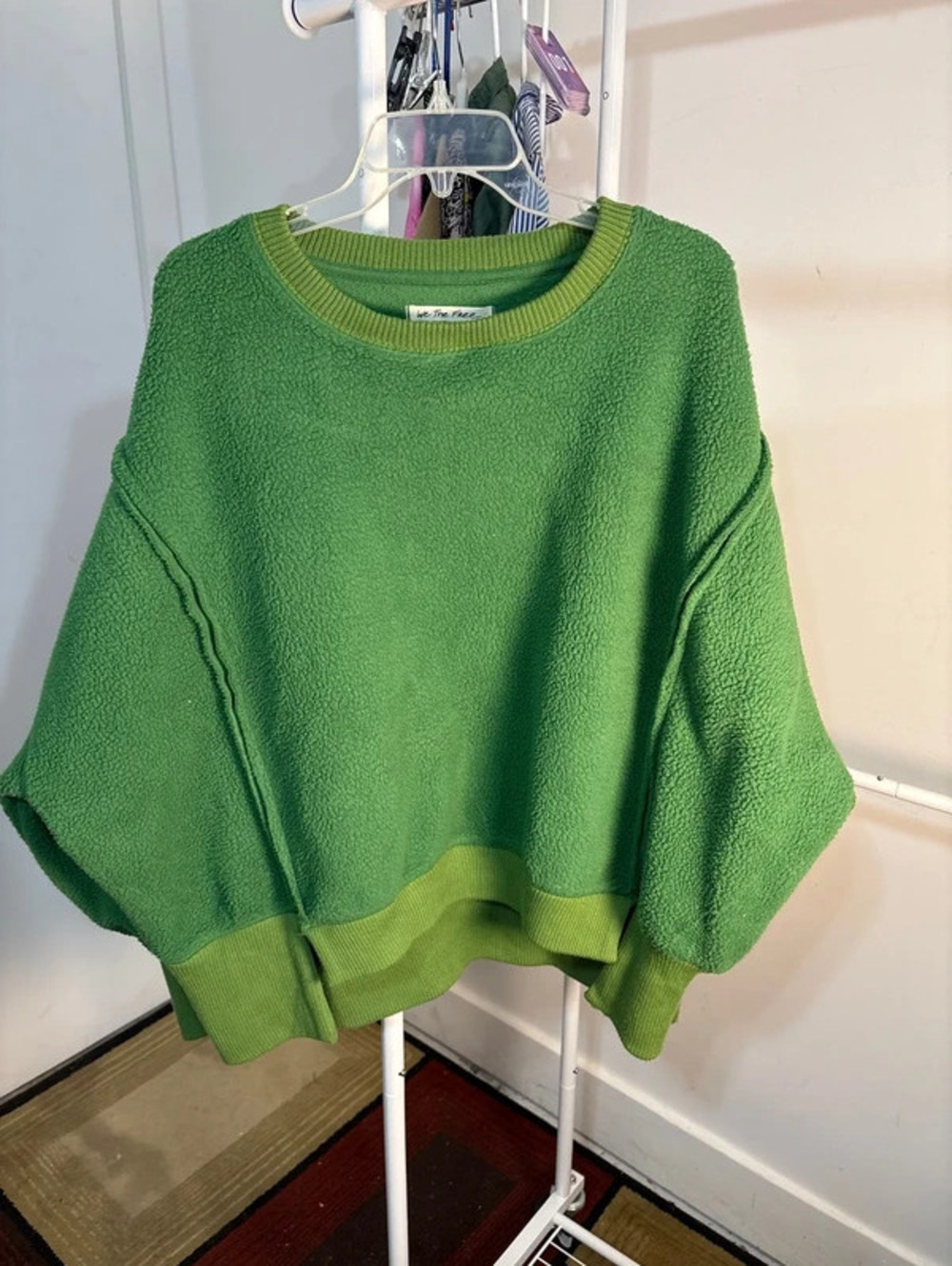 Free People We The Free Cozy Camden Sweatshirt - Bright Green - Size S